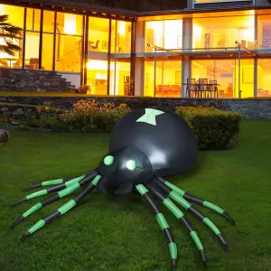 COSTWAY Inflatable Halloween Spider 6FT Indoor & Outdoor Holiday Decoration