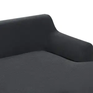 Left-Hand Corner Sofa SOSJO Black Fabric Left Hand