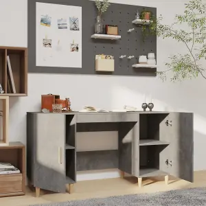 Berkfield Desk Concrete Grey 140x50x75 cm Engineered Wood