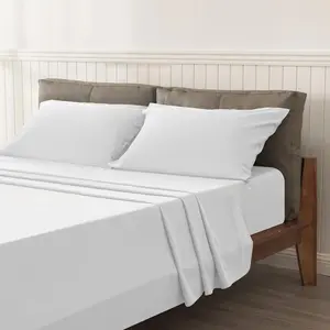 Egyptian-Quality Cotton sheet Flat White / Single (3')