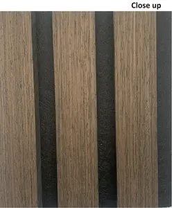 SAMPLE Dark Oak Acoustic 3D Timber Oak Slatted Wall Panel