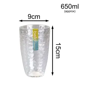 Pack of 24 Tall Drinking Tumblers Modern Dimple Effect Reusable Plastic Outdoor Party Summer BBQ Picnic Cups Bulk Wholesale