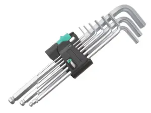 Wera 950/9 Hex-Plus Chrome-Plated L-Key Set, 9 Piece 1.5-10mm WER073391