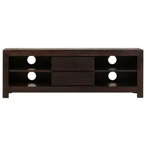 Berkfield TV Cabinet Solid Acacia Wood 120x30x40 cm Dark Brown