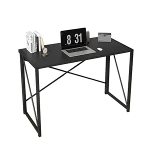 Mcc Direct No Assembly Folding Computer Desk 80cm Black - Miami