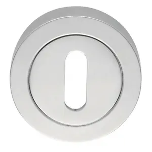 50mm Lock Profile Escutcheon Concealed Fix Polished Chrome Keyhole Cover