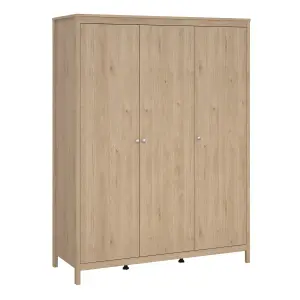 Madrid Wardrobe with 3 Doors in Jackson Hickory Oak