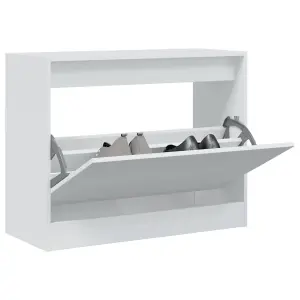 Shoe Cabinet White 80x34x63 cm Engineered Wood