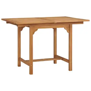 Berkfield Extending Garden Table (110-160)x80x75cm Solid Teak Wood