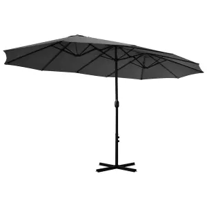 Berkfield Outdoor Parasol with Aluminium Pole 460x270 cm Anthracite