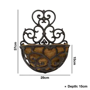 Woodside Cast Iron Wall Mounted Planter with Coco Liner