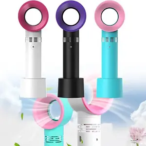 Mini Bladeless Cooler Fan - Rechargeable USB, Suitable For Summer, Use At Home, Office, Travel & Outdoors