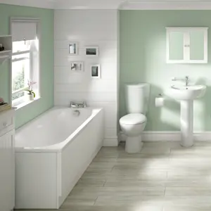 Cooke & Lewis Conway White Steel Rectangular Straight Bath (L)1700mm (W)700mm