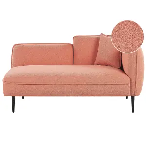 Right Hand Boucle Chaise Lounge Peach Pink CHEVANNES