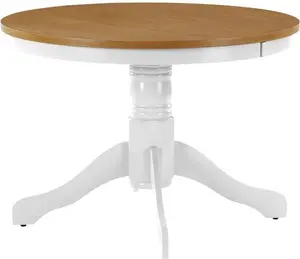 Conklin Round Solid Wood Base Dining Table Three Posts Table Base Colour: Ivory