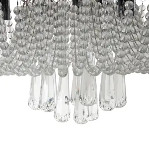 Metal Chandelier Silver DORNAS