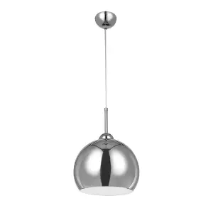 Interiors by Premier Chrome and White Inside Pendant Light