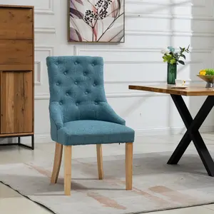 Ravenna Fabric Dining Chairs - Set of 2 - Teal