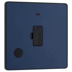 BG Evolve Unswitched Fuse Unit, FCU, LED & Flex Outlet, Matt Blue