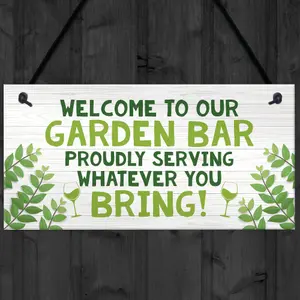 Garden Bar Sign Hanging Door Wall Home Bar Sign Sign Gift Bar Sign