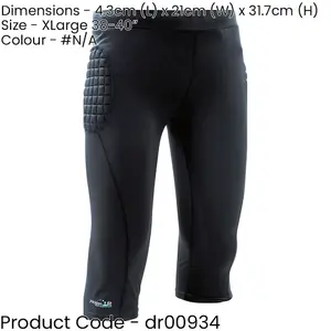 ADULT 38-40 Inch Padded Goal-Keeping 3/4 Length Trousers - EVA Leg Pants Bottoms