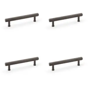 4 PACK - Reeded T Bar Pull Handle - Dark Bronze 128mm Centres SOLID BRASS Drawer Lined