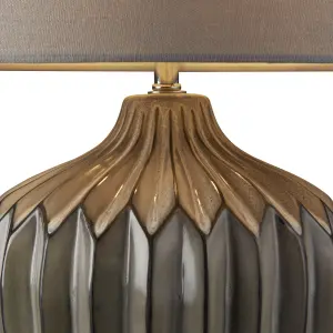 Harbour Studio Iris Ribbed Matt Grey Table light