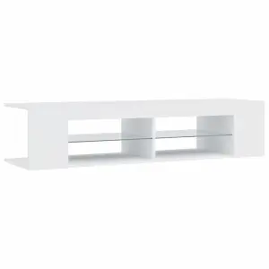 Berkfield TV Cabinet with LED Lights White 135x39x30 cm