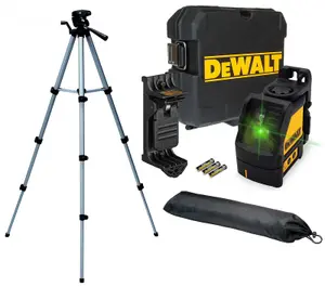 Dewalt DW088CG Green Cross Line Laser Level Self Levelling + Bracket + Tripod