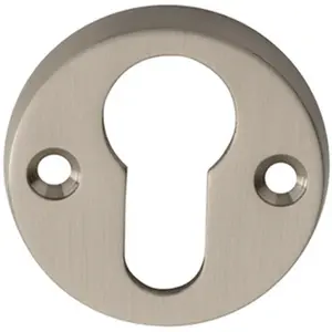 45mm Euro Profile Open Escutcheon 8mm Depth Satin Nickel Keyhole Cover