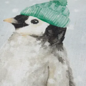 Winter Penguin Printed Polyester Filled Cushion