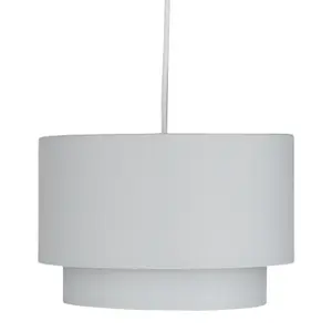 First Choice Lighting Light Grey 2 Tier Ceiling Light Shade