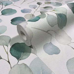 Galerie Flora Green Eucalyptus Trailing Leaf Wallpaper