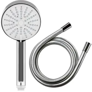 Mira Showers Beat 110mm Shower Head Chrome 4 Mode Handset + Smooth Hose 1.25m