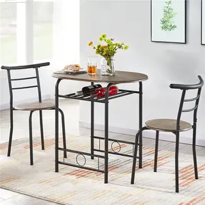 2 - Person Dining Set Drift Brown/Black / 76" H x 49" W x 42" D