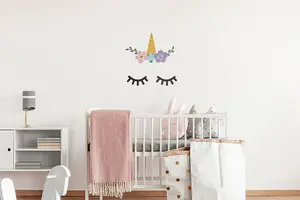 Walplus Sleeping Unicorn Kids Sticker PVC Pink