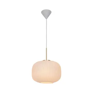 Nordlux Milford Dome Pendant Ceiling Light Opal white E27