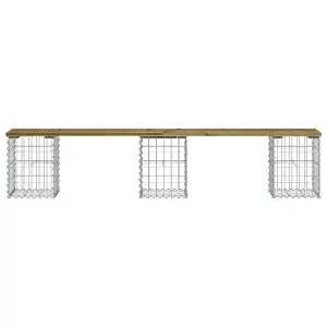 Berkfield Garden Bench Gabion Design 203x31x42 cm Impregnated Wood Pine