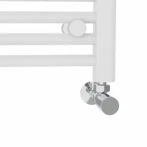 Rinse Straight Bathroom Heated Towel Rail Ladder Radiator White 1000x600mm