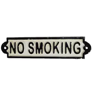 No Smoking Cast Iron Sign Plaque Door Wall Fence Post Cafe Shop Pub Hotel Bar