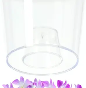 Plant Orchid Pot Plastic Gloss Oval Planter Transparent Clear 12cm Clear Round