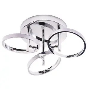 Modern Adjustable Polished Chrome Plated Halo Rings LED Ceiling Lighting Fitting