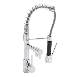 Nes Home Mono Pull Out Kitchen Mixer Tap Dual Spout Spray Chrome