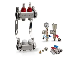 Fastwarm 2 Port Manifold including Isolation + Fill/Drain Valves