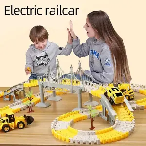 222 Children Construction Race Track Car Toy Set