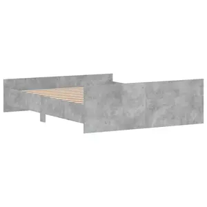 Berkfield Bed Frame with Headboard and Footboard Concrete Grey 140x200 cm