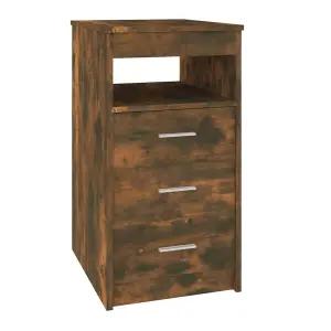 Berkfield Drawer Cabinet Smoked Oak 40x50x76 cm Engineered Wood