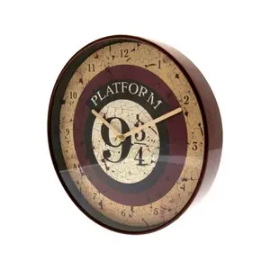 Harry Potter Platform Nine and Three Quarters Wall Clock Brown/Black/White (One Size)