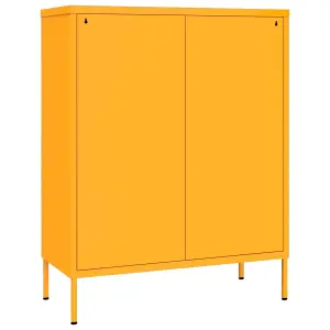 Berkfield Drawer Cabinet Mustard Yellow 80x35x101.5 cm Steel