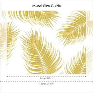 Paradise Palm Fronds Mural In Golden Yellow (300cm x 240cm)